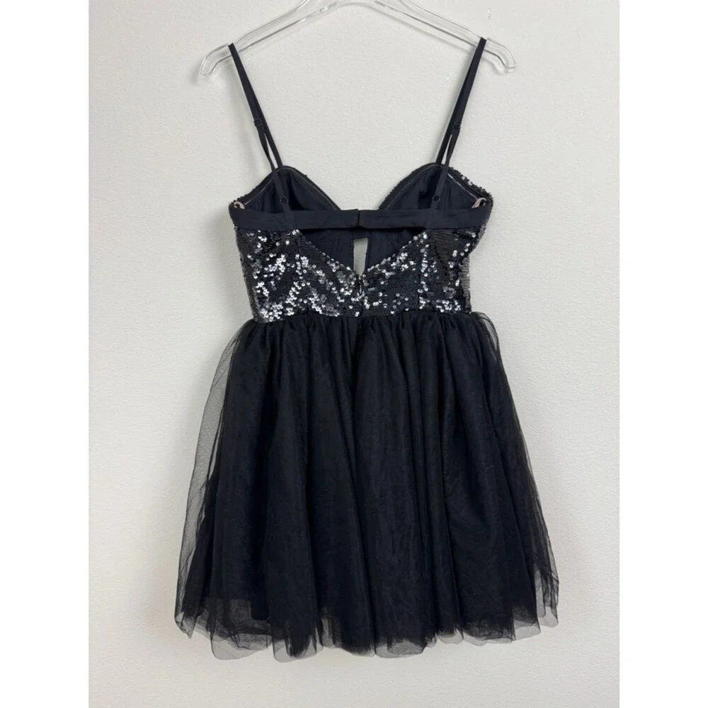 Free People x Fame and Partners Tulle Sequin Mini Dress Sz 4